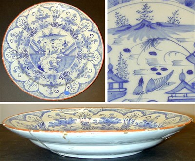 Lot 214 - Dutch Delft Blue and White Charger Het Oude...