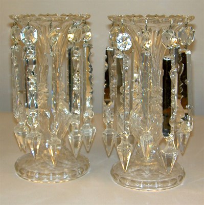 Lot 482 - Pair of Georgian Style Colorless Cut Glass...
