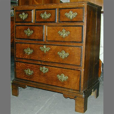 Lot 328 - Provincial George III Oak Chest of Drawers The...