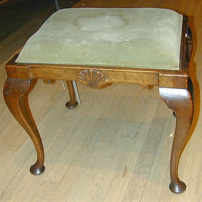 Lot 301 - George I Style Upholstered Mahogany Stool