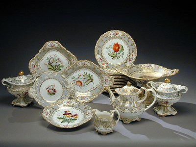 Lot 348 - English Porcelain Dessert Service Mid 19th...