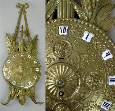 Lot 260 - Louis XVI Style Brass and Enamel Wall Clock