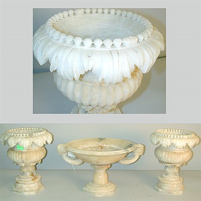Lot 173 - Renaissance Revival Alabaster Three-Piece...