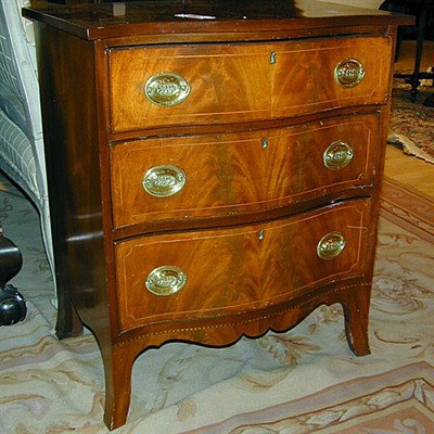 Lot 448 - Pair of Georgian Style Serpentine-Front Small...