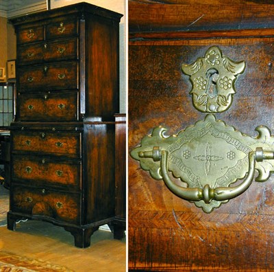 Lot 406 - George II Style Walnut Chest on Chest