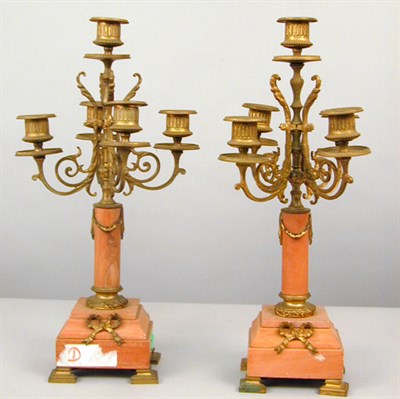 Lot 532 - Pair of Louis XVI Style Gilt-Metal and Marble...