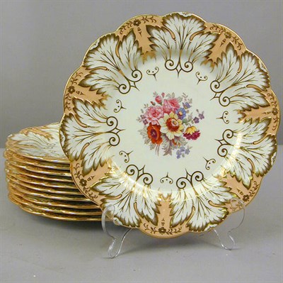 Lot 510 - Set of Eleven Gilt and Floral Decorated...