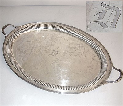 Lot 372 - Sterling Silver Two-Handled Tray Approximately...