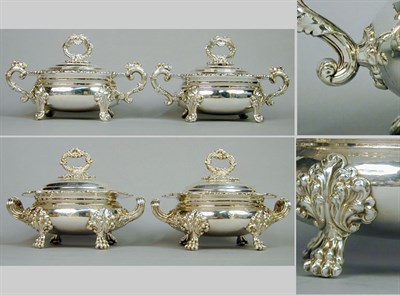 Lot 379 - Two Pairs of Georgian Style Silver Plated...
