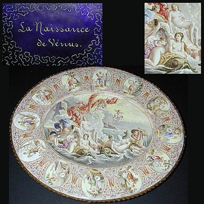 Lot 364 - French Enamel Salver Depicting The Birth of...