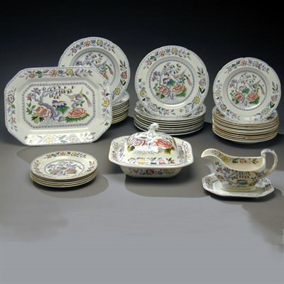 Lot 335 - English Masons Ironstone Partial Dinner...