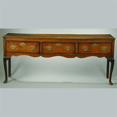 Lot 195 - Provincial George III Oak Welsh Dresser Base...