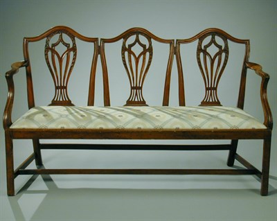 Lot 338 - George III Mahogany Triple Chair-Back Settee...