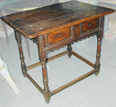 Lot 232 - Charles II Oak Side Table The rectangular top...