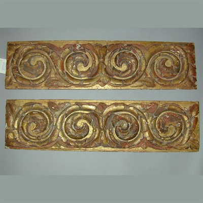 Lot 175 - Pair of Continental Baroque Gilt-Wood Panels...
