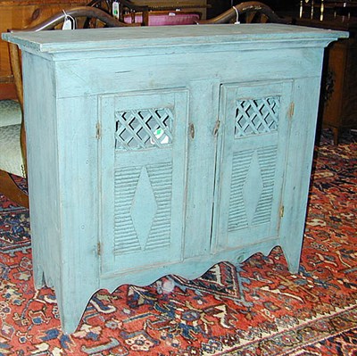 Lot 257 - Country Blue Painted Side Cabinet