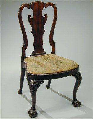 Lot 244 - George II Mahogany Side Chair The scroll crest...