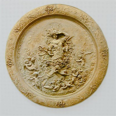 Lot 434 - Terra Cotta Relief Plaque Of circular form,...