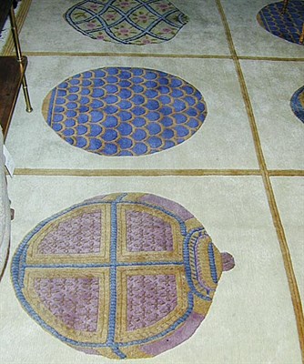 Lot 553 - Tibetan Carpet Nepal, contemporary Nine ivory...