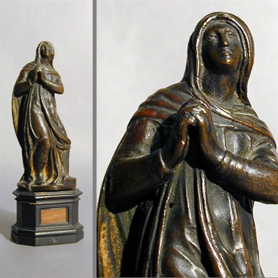 Lot 225 - German Bronze Figure of a Female Saint 17th...