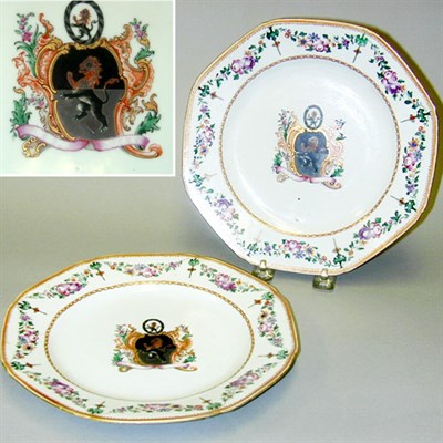 Lot 270 - Pair of Chinese Export Porcelain Armorial...