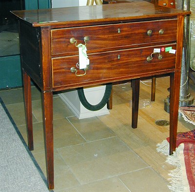 Lot 196 - Federal Style Mahogany Two-Drawer Side Table