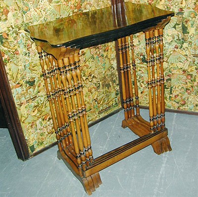 Lot 640 - Nest of Four Regency Style Burl-Wood Tables...