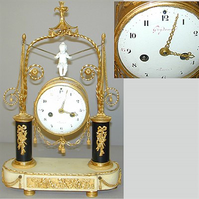 Lot 505 - Louis XV Style Gilt-Bronze and Marble Clock...