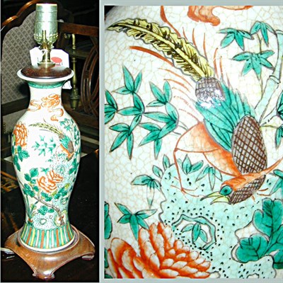Lot 105A - Chinese Export Porcelain Lamp