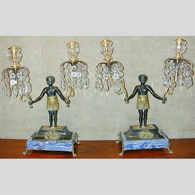 Lot 305 - Pair of Continental Gilt and Patinated-Bronze...