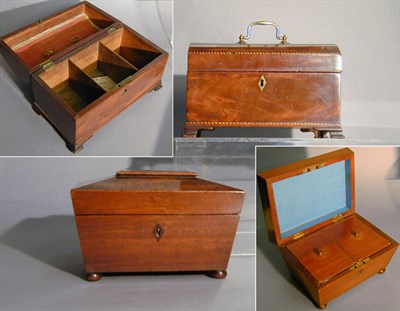 Lot 413 - Two English Mahogany Tea Caddies Late...