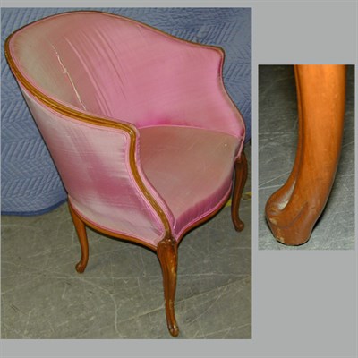 Lot 228 - Pair of Louis XV Style Upholstered Walnut...