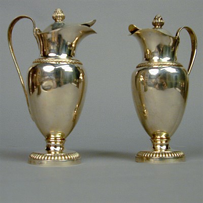 Lot 381 - Pair of French Silver Neoclassical Cream...