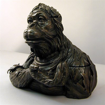 Lot 406 - Bronze Figural Tobacco Box In the form of a...