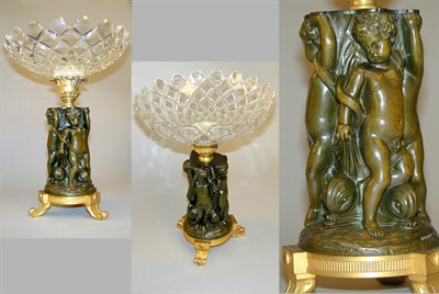 Lot 586 - Pair of Victorian Gilt and Patinated-Bronze...