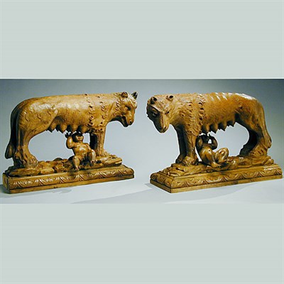 Lot 494 - Pair of Continental Carved Wood Sculptures...