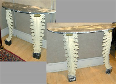 Lot 302 - Pair of Neoclassical Style Painted Metal and...