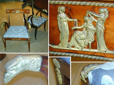 Lot 627 - Pair of Empire Style Gilt-Bronze Mounted...