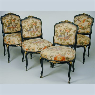 Lot 383 - Set of Eight Napoleon III Gilt-Bronze Mounted...