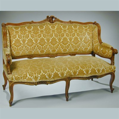 Lot 401 - Louis XV Style Carved Walnut Salon Suite...