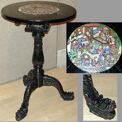 Lot 651 - Regency Style Ebonized Tilt-Top Table The...