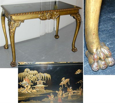 Lot 645 - Georgian Style Chinoiserie Lacquered Table The...
