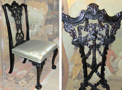 Lot 650 - Georgian Style Mahogany Side Chair With ribbon...