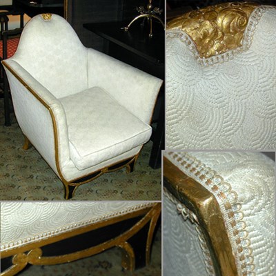 Lot 202 - Pair of Art Deco Fruitwood Armchairs Each tall...