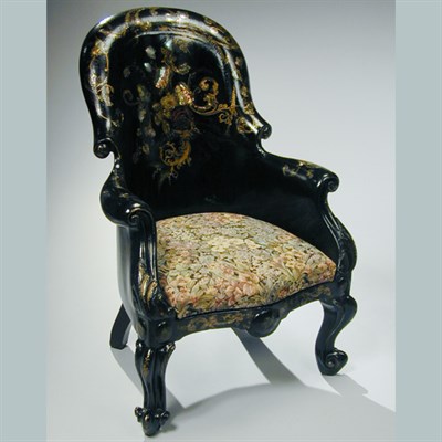 Lot 417 - Victorian Mother-of-Pearl Inlaid Papier Mache...