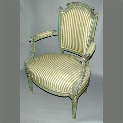 Lot 433 - Louis XVI Gray Painted Fauteuil Late 18th...