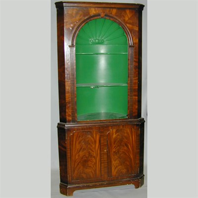 Lot 222 - George III Style Mahogany Corner Cabinet