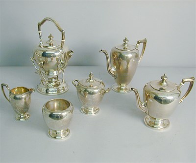 Lot 373 - Sterling Silver Six-Piece Tea and Coffee...