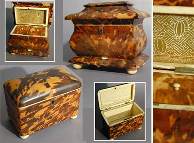 Lot 306 - Two George III Tortoise Shell Tea Caddies Late...