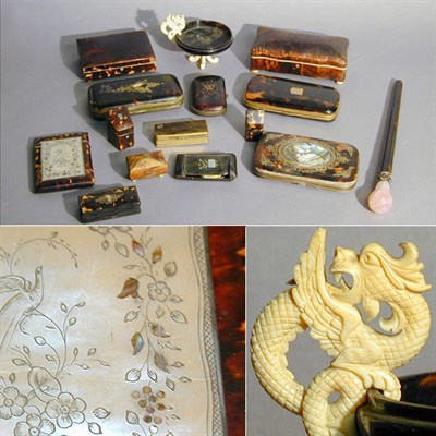 Lot 332 - Miscellaneous Group of Tortoise Shell Articles...